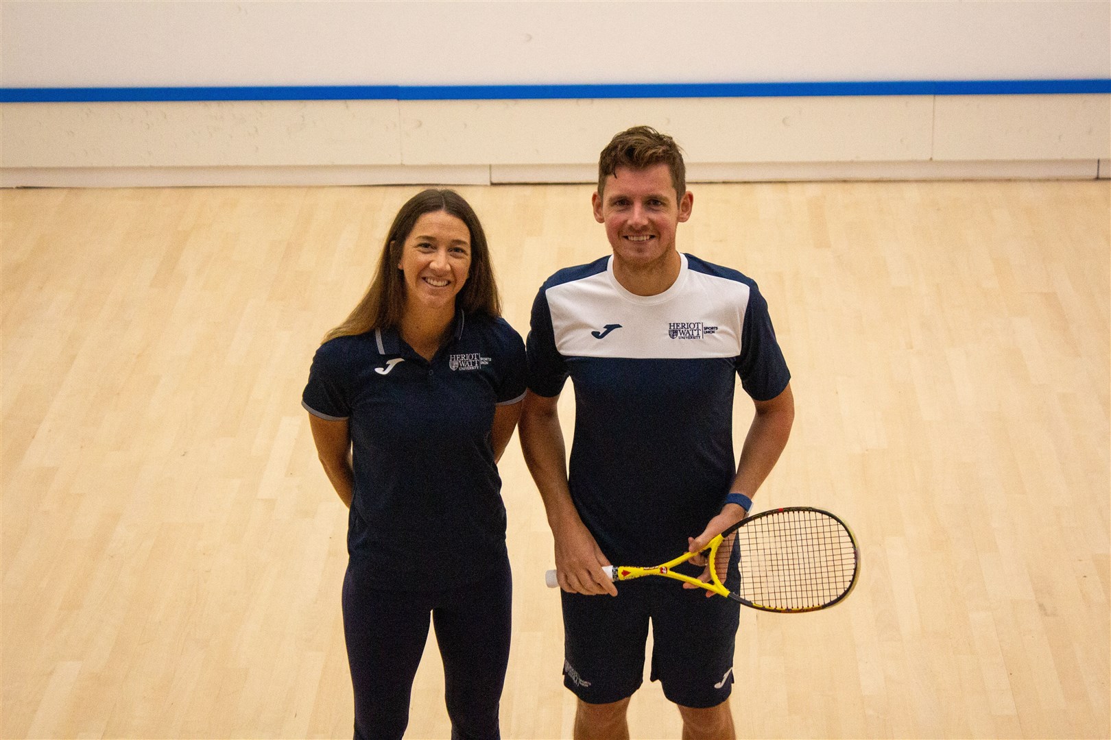 Scotland's men's number one squash player Greg Lobban – pictured with wife, and Heriot-Watt head coach Donna – will compete in the BUCS final tomorrow. Picture: Craig Philip